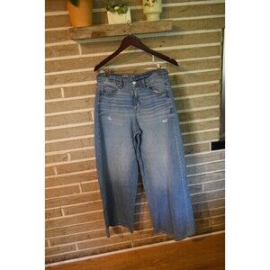 American Eagle Super High Rise Ultra Wide Leg Jeans Women Size 4 short Denim